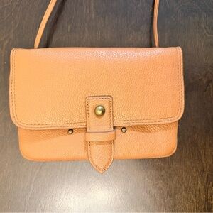 Lucky Brand Pebbled Leather Crossbody in Cognac